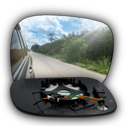 Right Side Rear View Mirror Glass for BMW X3 E83 (2008-2011) with Plastic Frame and Double Curvature