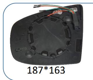 Right Side Rear View Mirror Glass for BMW X6 E71 (2009-2014) with Plastic Frame, Double Curvature