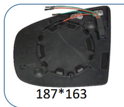 Right Side Rear View Mirror Glass for BMW X6 E71 (2009-2014) with Plastic Frame, Double Curvature