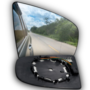 Right Side Rear View Mirror Glass for BMW X6 E71 (2009-2014) with Plastic Frame, Double Curvature