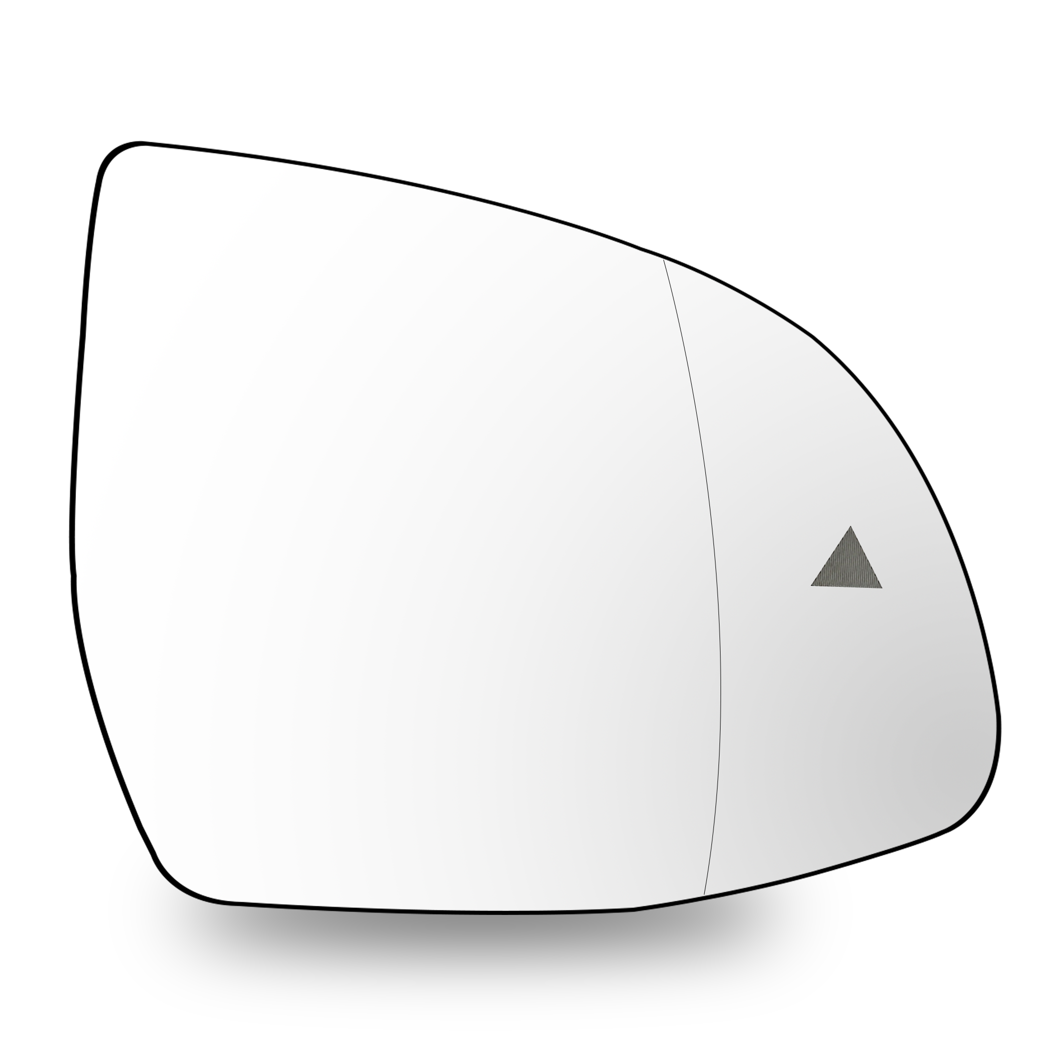 Right Side Rear View Mirror Glass for BMW X6 G06 (2020-2023) with Blind Spot Detection, Plastic Frame, Double Curvature