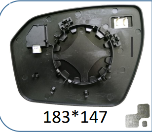 Right Side Rear View Mirror Glass for LAND ROVER RANGE ROVER EVOQUE L538 (2011-2019) with Blind Spot Detection and Plastic Frame
