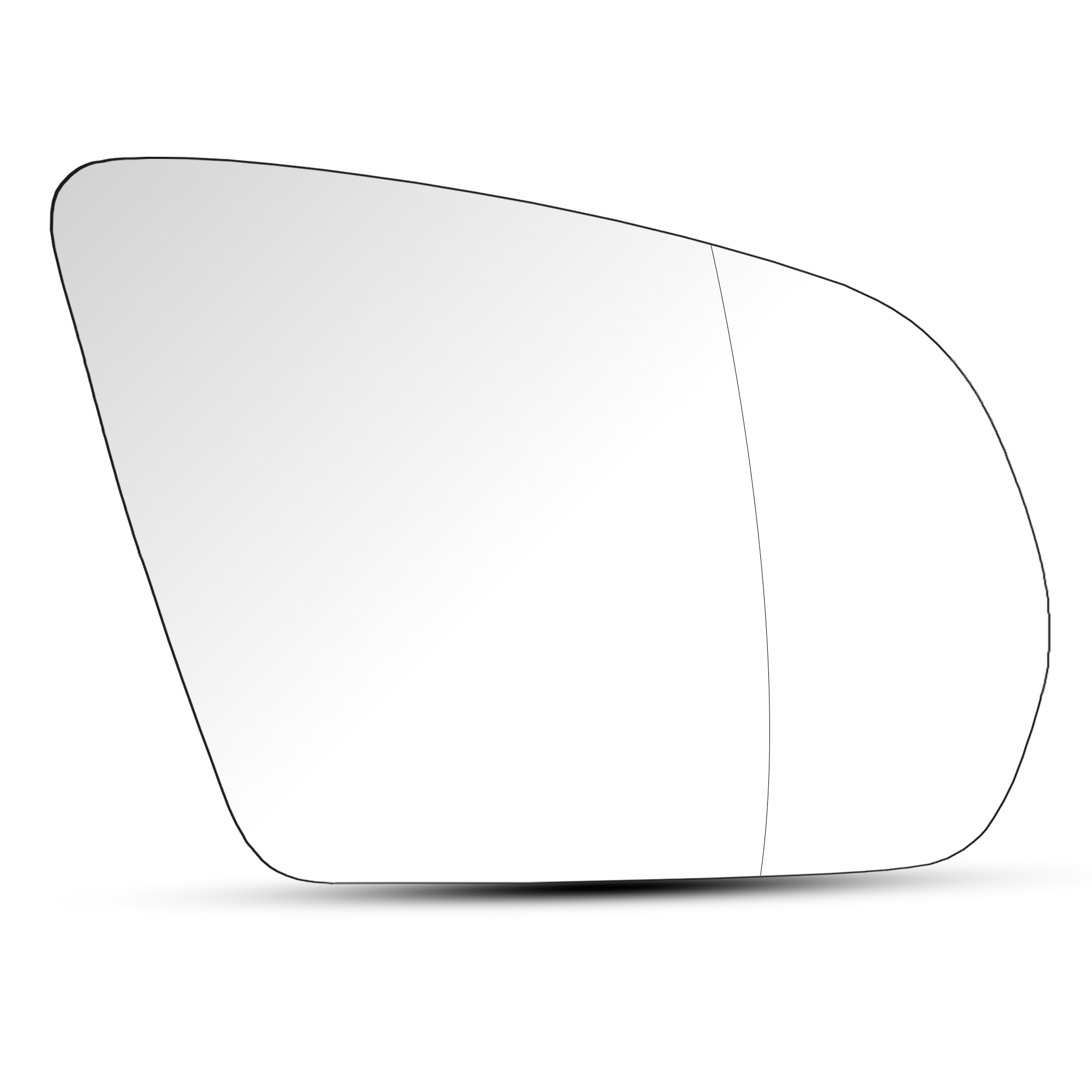 Right Side Rear View Mirror Glass for MERCEDES-BENZ S-CLASS W222 (2013-2020) with Plastic Frame, Double Curvature, Heated, 2-pin