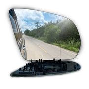 Right Side Rear View Mirror Glass for MERCEDES-BENZ S-CLASS W222 (2013-2020) with Plastic Frame, Double Curvature, Heated, 2-pin