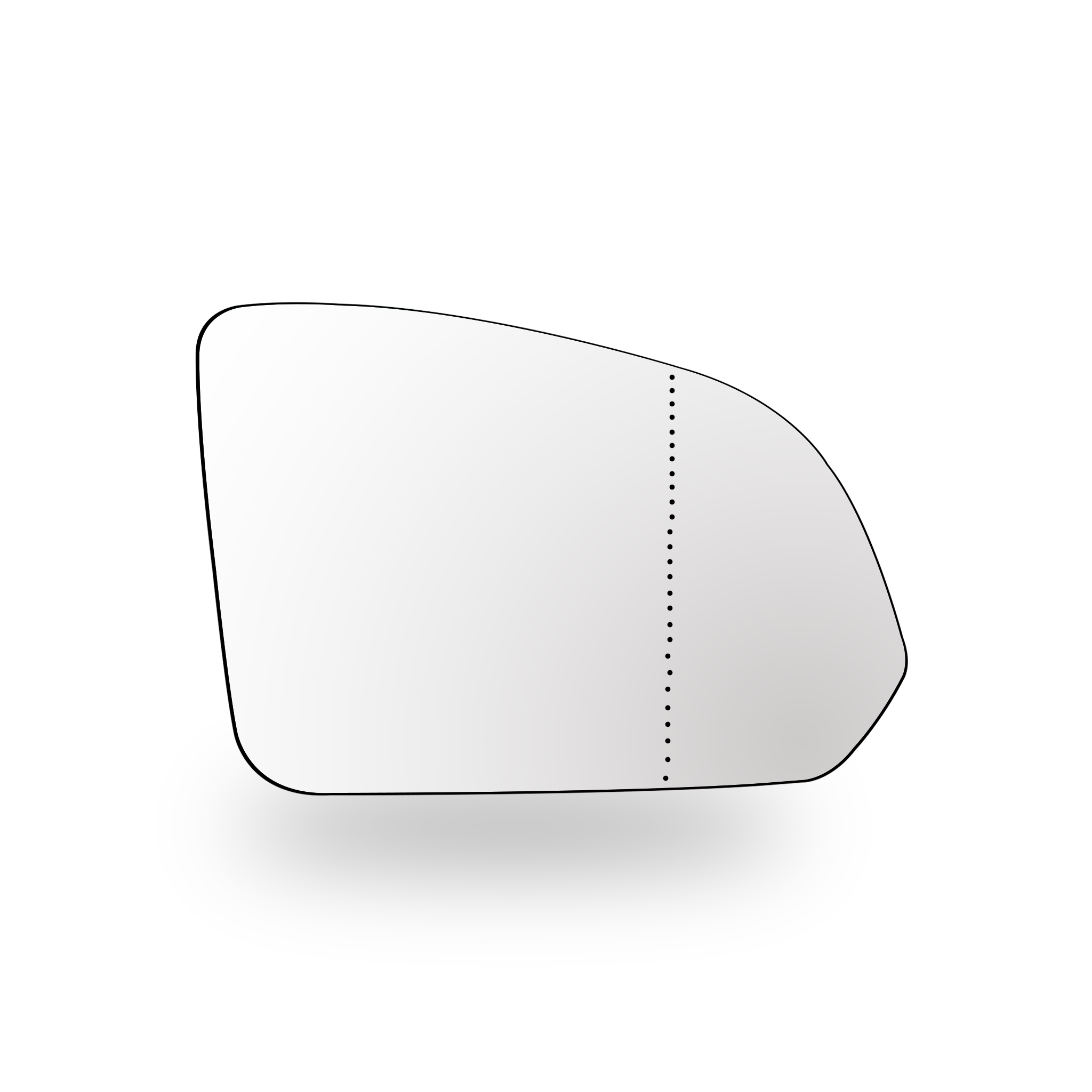 Right Side Rear View Mirror Glass for VOLVO XC40 536 (2017-2020) with Plastic Frame and Double Curvature