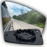 Right Side Rear View Mirror Glass for VW TOUAREG 7P (2012-2018) Heated, Single Curvature with Plastic Frame