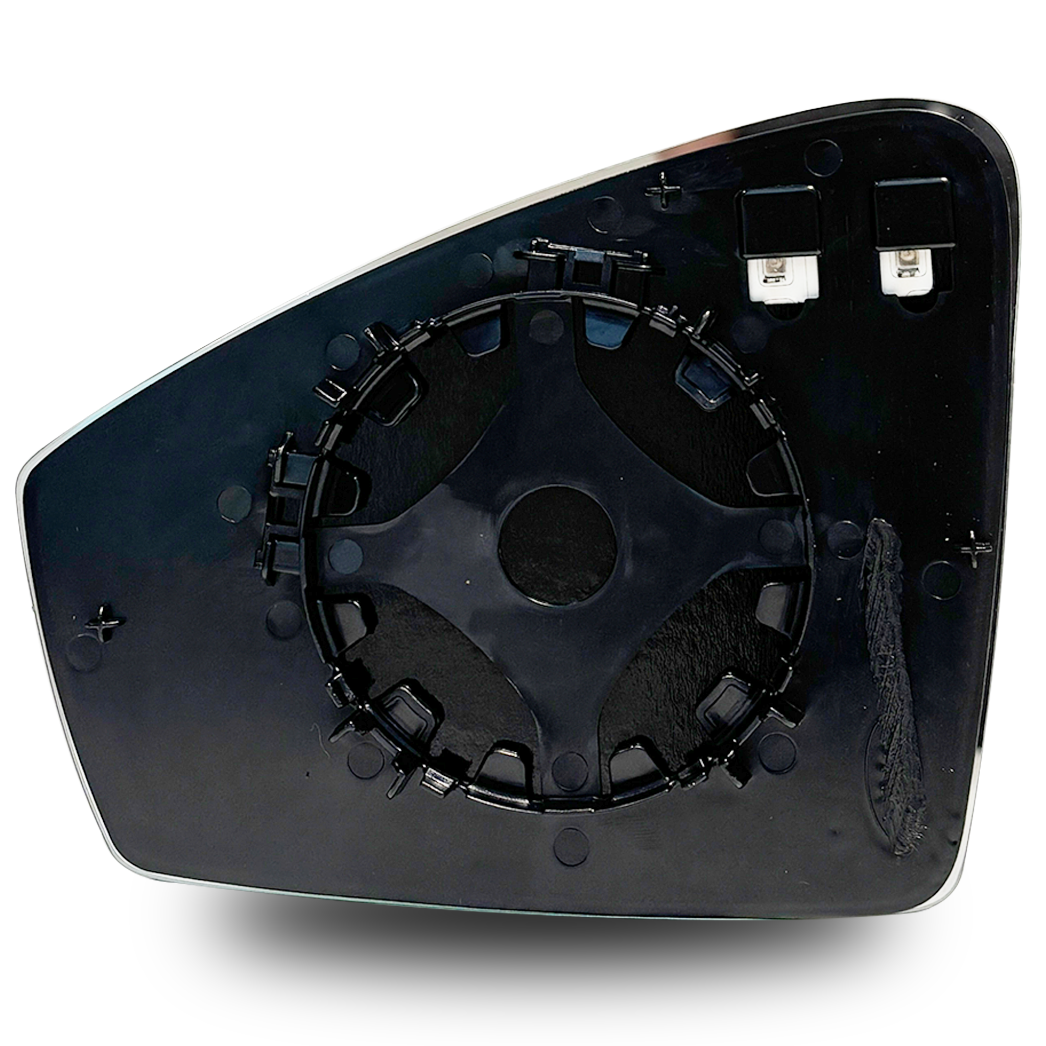 Right Side Rear View Mirror Glass for VW TOUAREG 7P (2012-2018) with Plastic Frame, Heated, Double Curvature