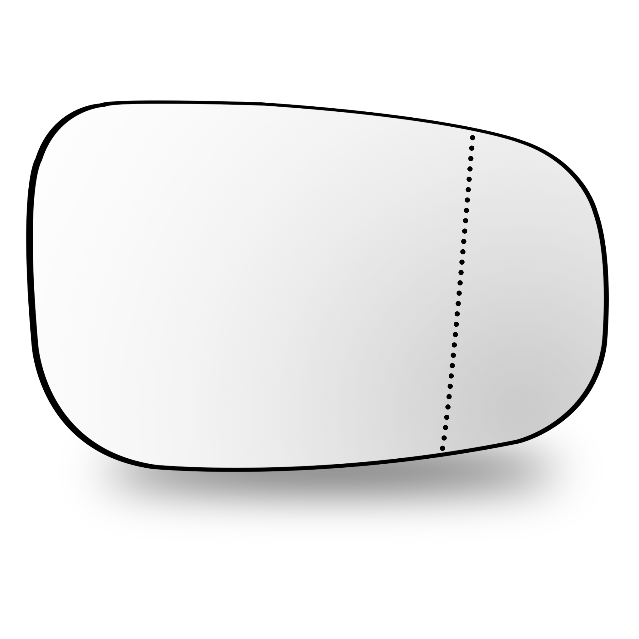 Right Sub Mirror Glass for VOLVO S60 134 (2010-2019) Heated, Double Curvature with 2 pins