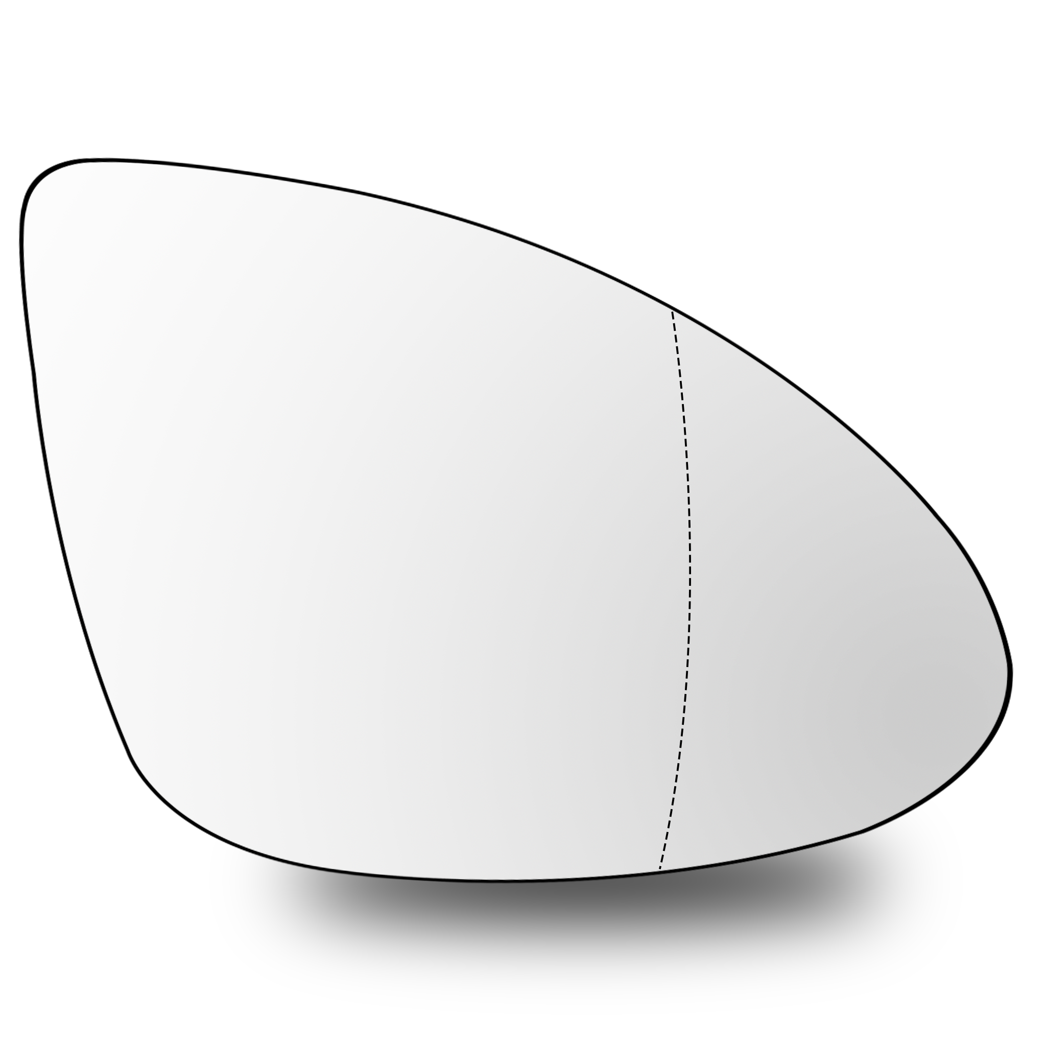 Right Sub Mirror for PORSCHE CAYENNE 92A (2010-2018) Heated, Double Curvature