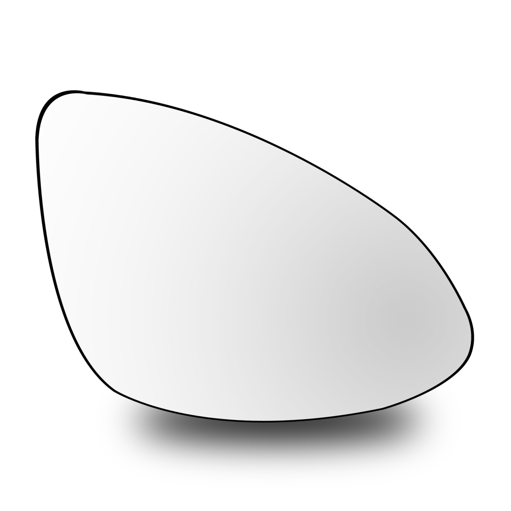 Right Sub Mirror for PORSCHE CAYENNE 92A (2010-2018) Heated, Single Curvature
