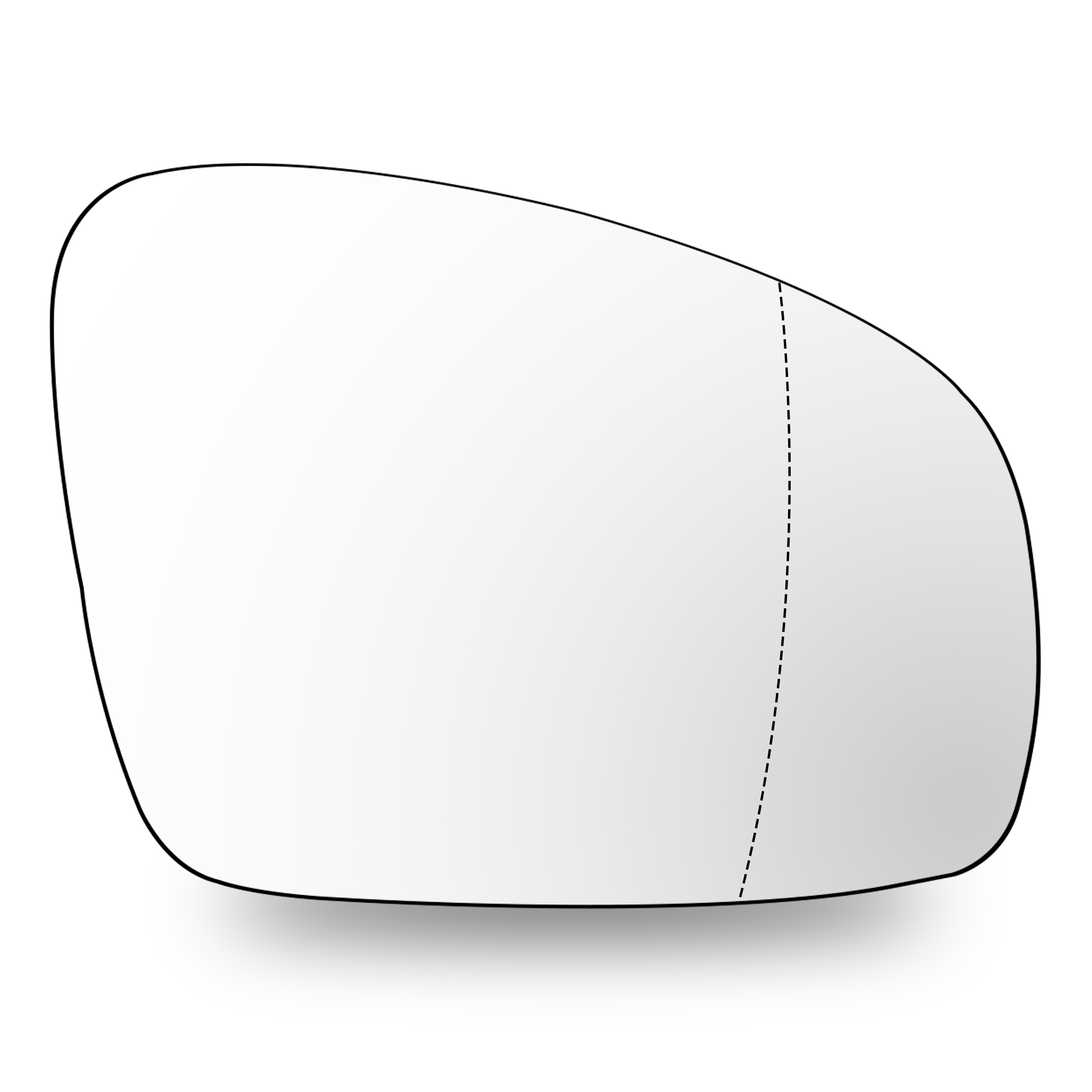Right Sub Mirror for SKODA FABIA 542 (2008-2014) Heated, Double Curvature