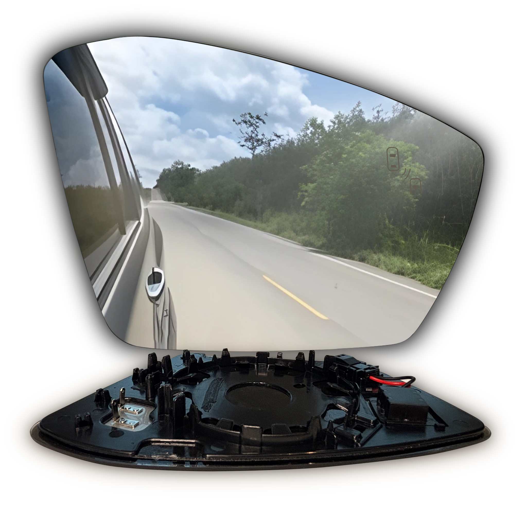 Right passenger Side Rear View Mirror Glass with Blind Spot Detection for Skoda Superb III (2015-2022) With Plastic Frame_1