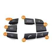 Steering Wheel Button Set for BMW 5 Series F11 (2010-2016) in Black color Model A3 made of PC and ABS