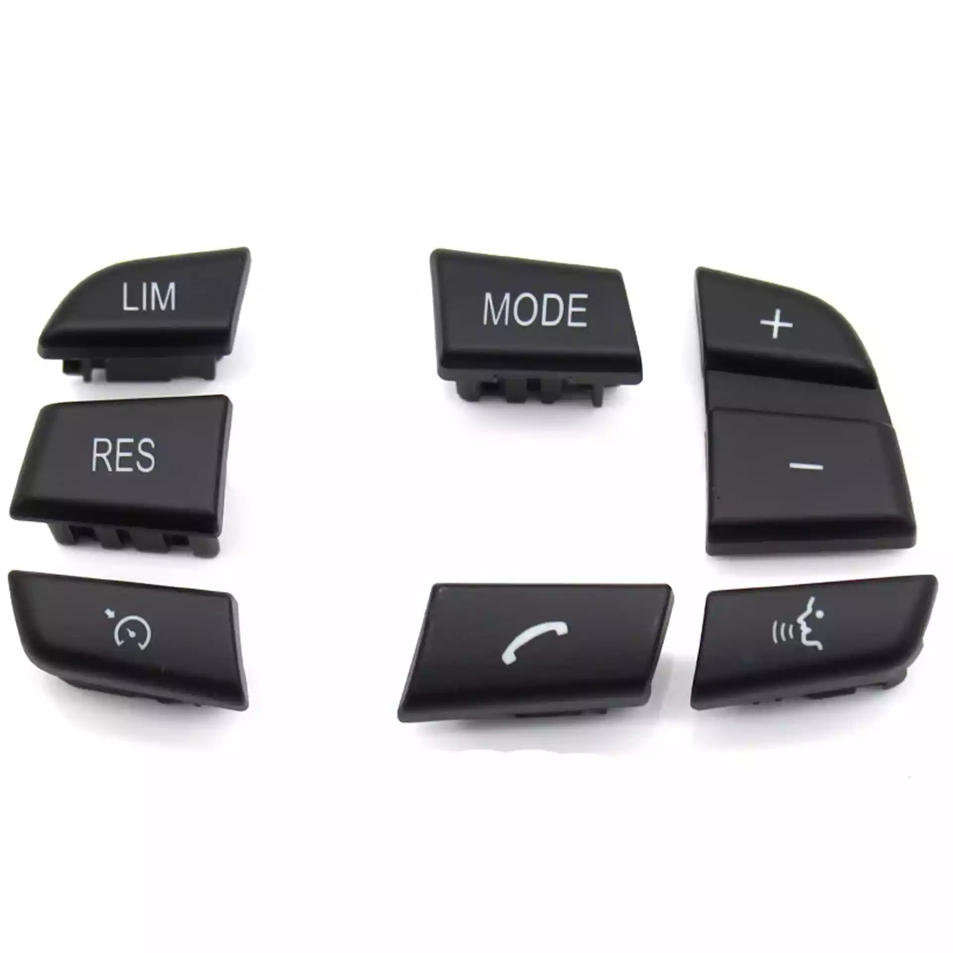 Steering Wheel Button Set for BMW 7 SERIES F02 (2009-2015) in Black color Model A, made of PC and ABS