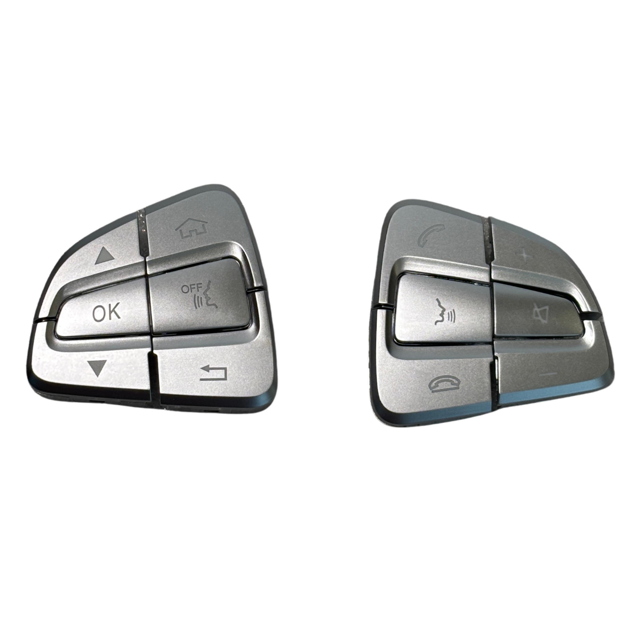 Steering Wheel Button Set for MERCEDES-BENZ C-CLASS W205 (2014-2023) in Silver color 12 Pcs