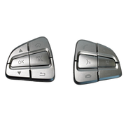 Steering Wheel Button Set for MERCEDES-BENZ C-CLASS W205 (2014-2023) in Silver color 12 Pcs