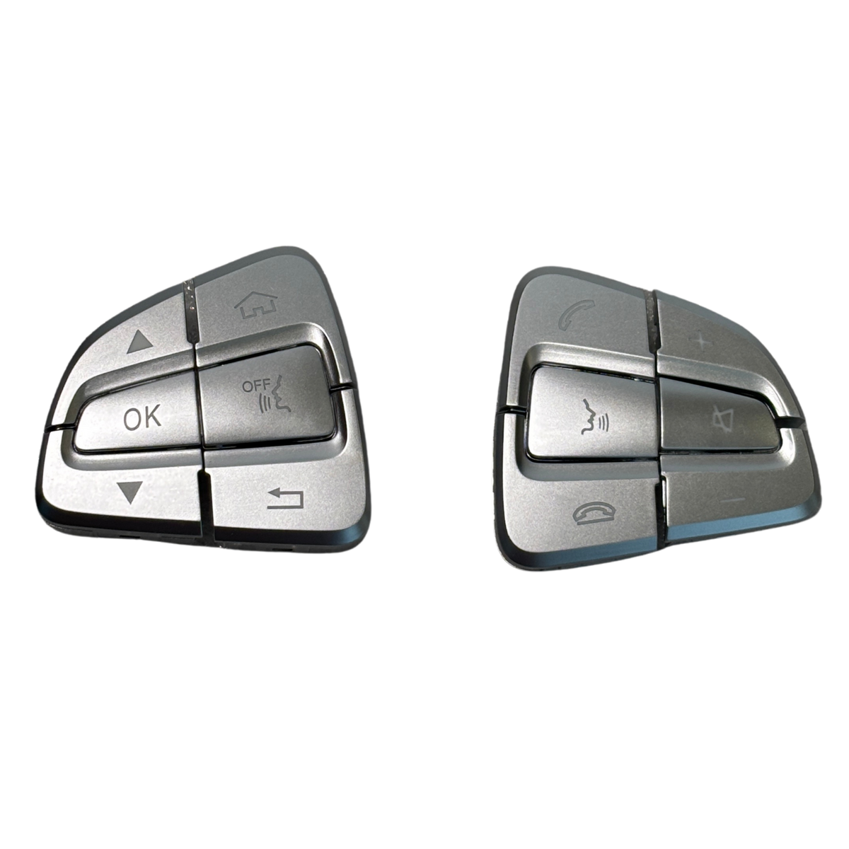 Steering Wheel Button Set for MERCEDES-BENZ GLC W253 (2015-2023) in Silver color 12 Pcs