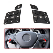 Steering Wheel Button Set for MERCEDES-BENZ GLK-Class X204 (2010-2015) in Black color Standard Model, PC ABS