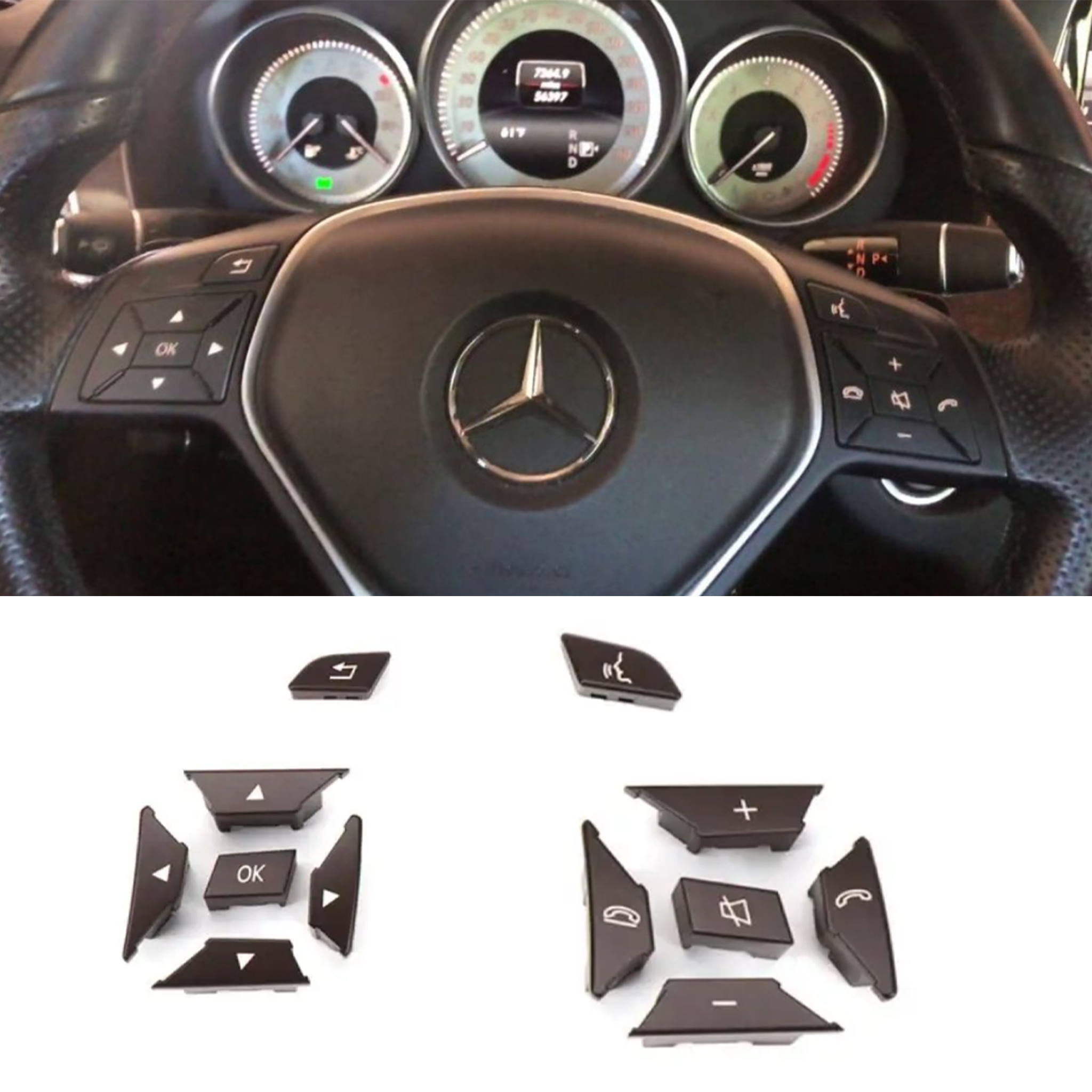 Steering Wheel Buttons for MERCEDES-BENZ G-CLASS W463 (2008-2022) in Moka color PC&ABS Standard Model