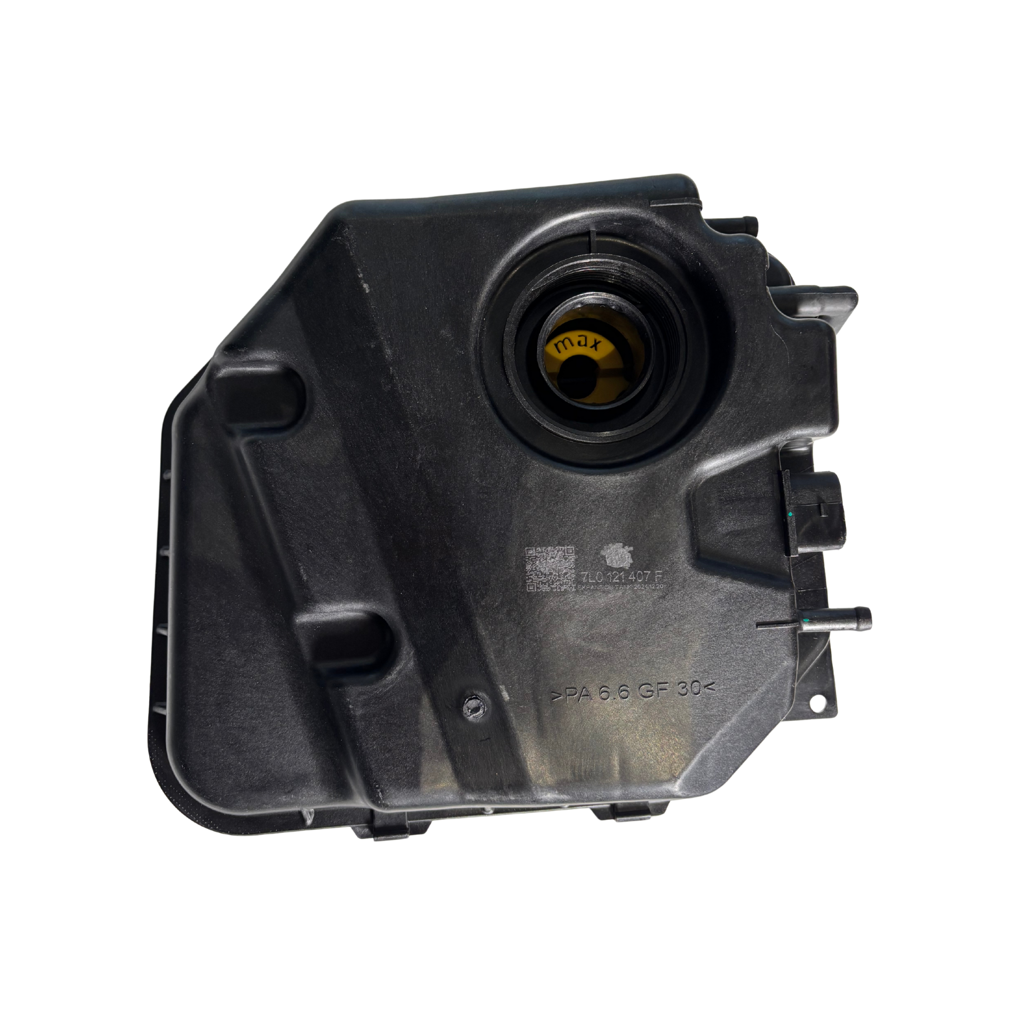 Coolant Expansion Tank for VW TOUAREG 7LA (2009-2012) in Black / Translucent color High-quality heat-resistant plastic