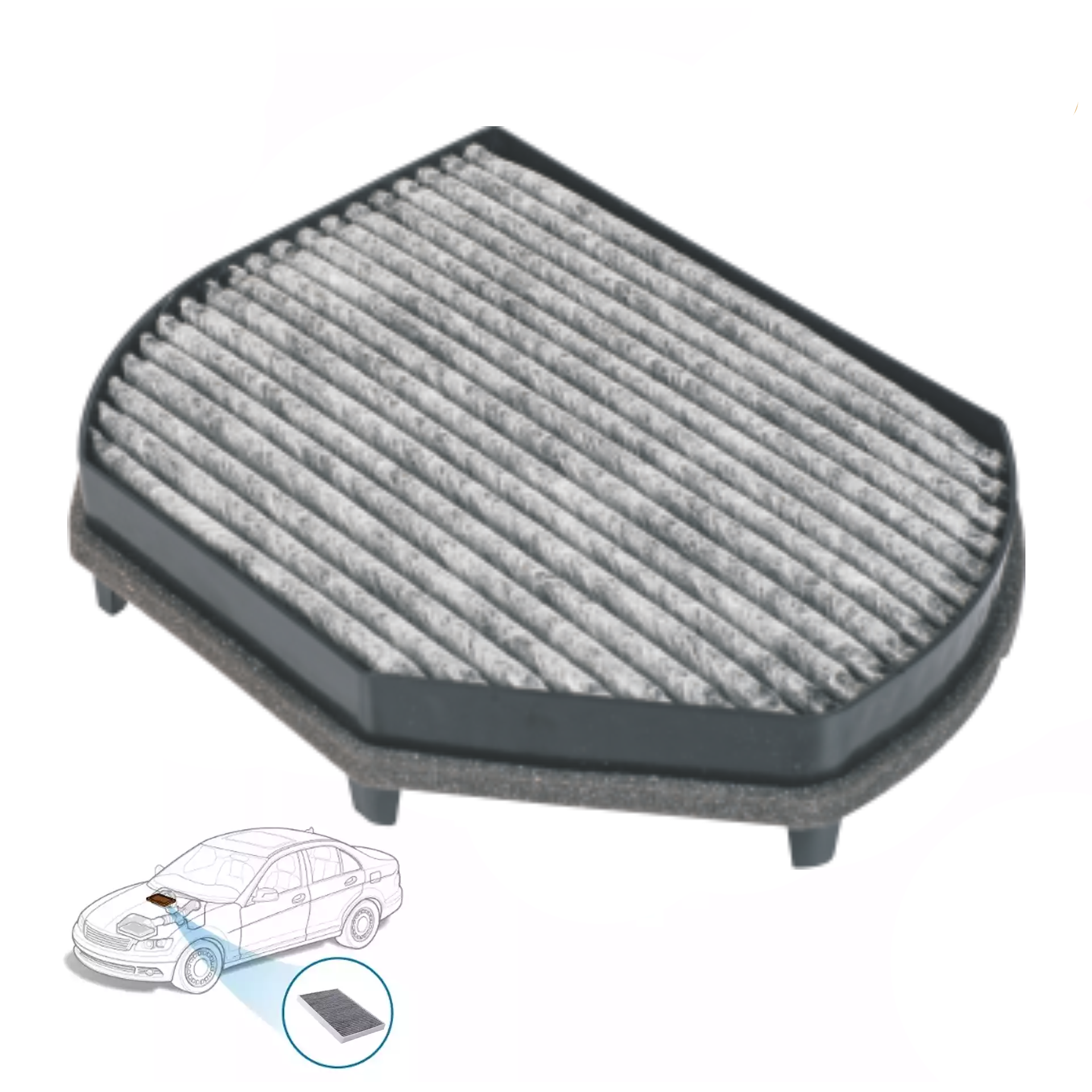 Buy ZIP Car Cabin Air Filter with Activated Carbon  for Mercedes Benz C Class W202 Sedan (2007-2010)