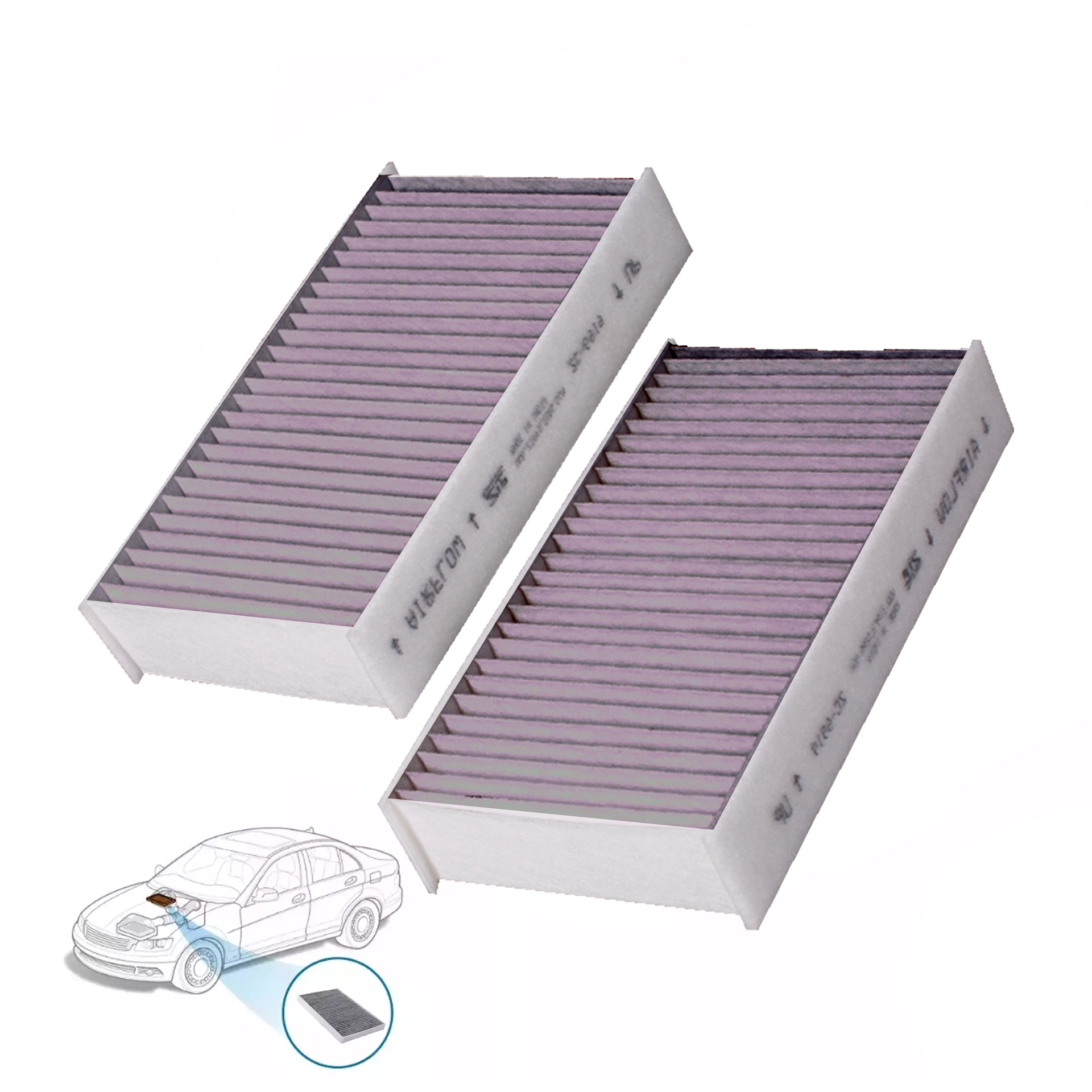 Buy ZIP Car Cabin Air Filter with Activated Carbon for BMW X3 Series F25 SUV (2000-2010) Set Of 2 PCS