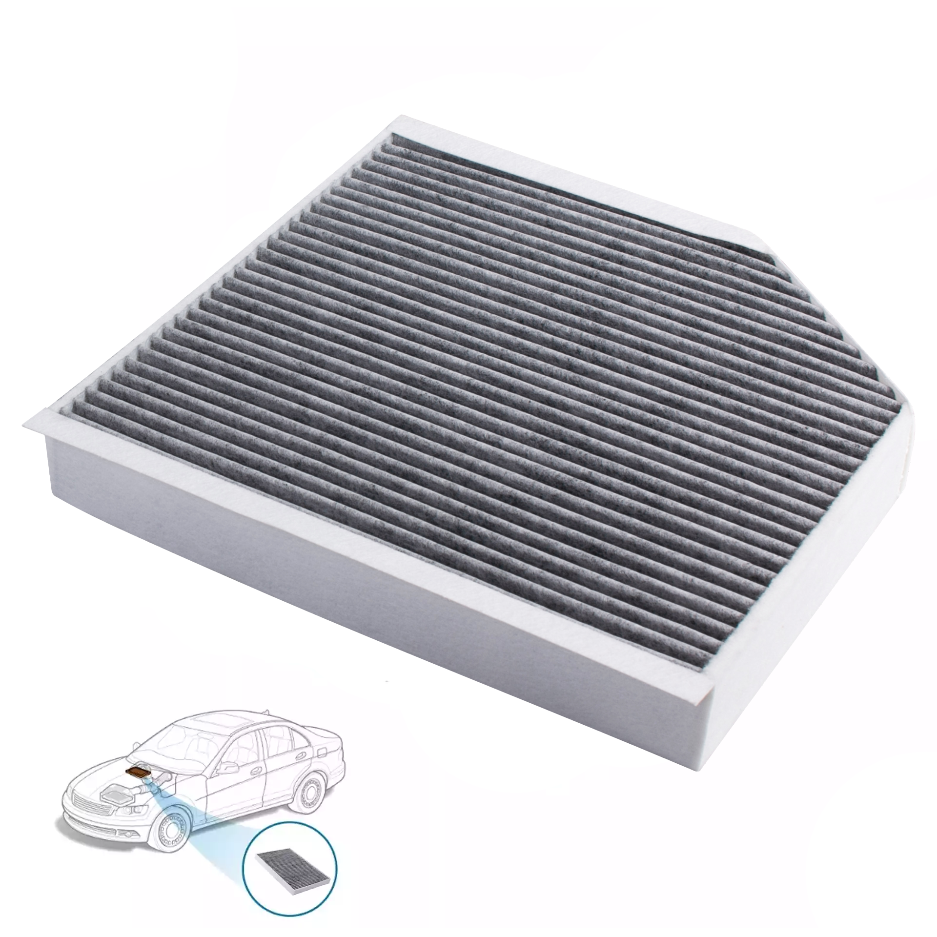 Bu ZIP Car Cabin Air Filter with Activated Carbon for Audi A8 Sedan (2010-2017)