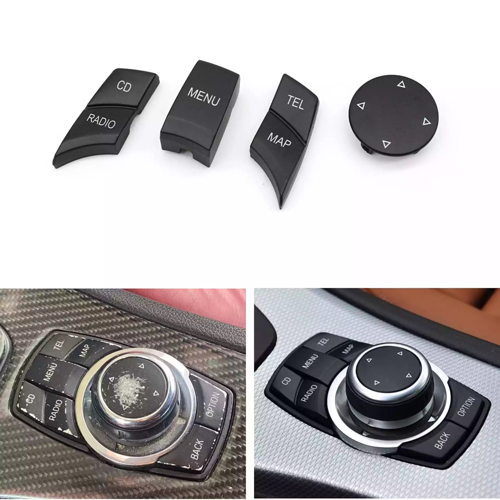 BMW 5 Series Sedan (2004-2010) Black CIC Multimedia Buttons Model A (E60) 1