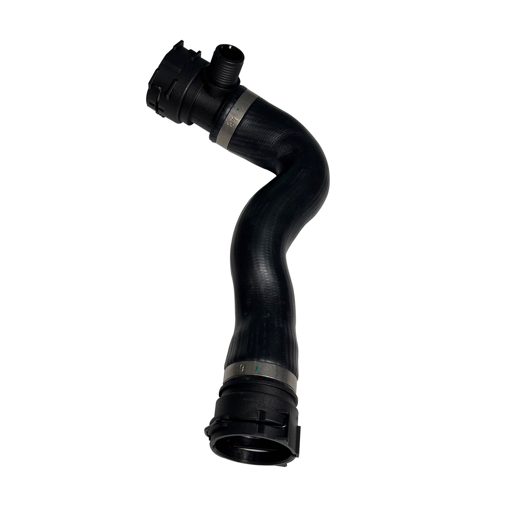 Upper Left Radiator Hose Pipe for BMW 5 SERIES F10 (2010-2016) in Black color High-Quality Automotive-Grade Reinforced Rubber