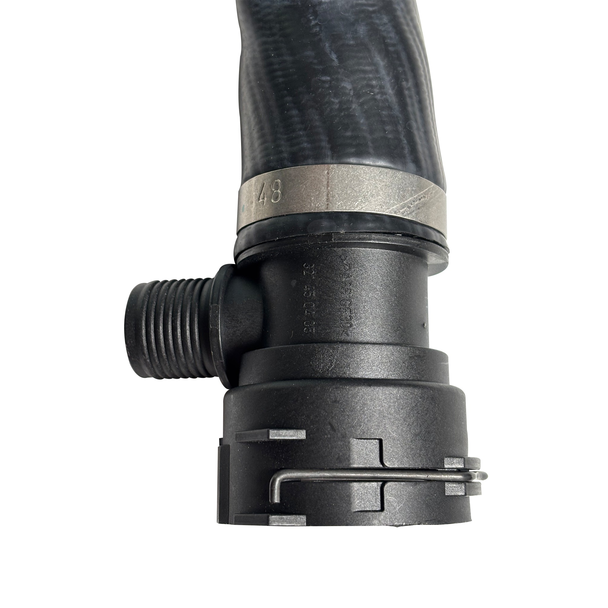 Upper Left Radiator Hose Pipe for BMW 5 SERIES F10 (2010-2016) in Black color High-Quality Automotive-Grade Reinforced Rubber