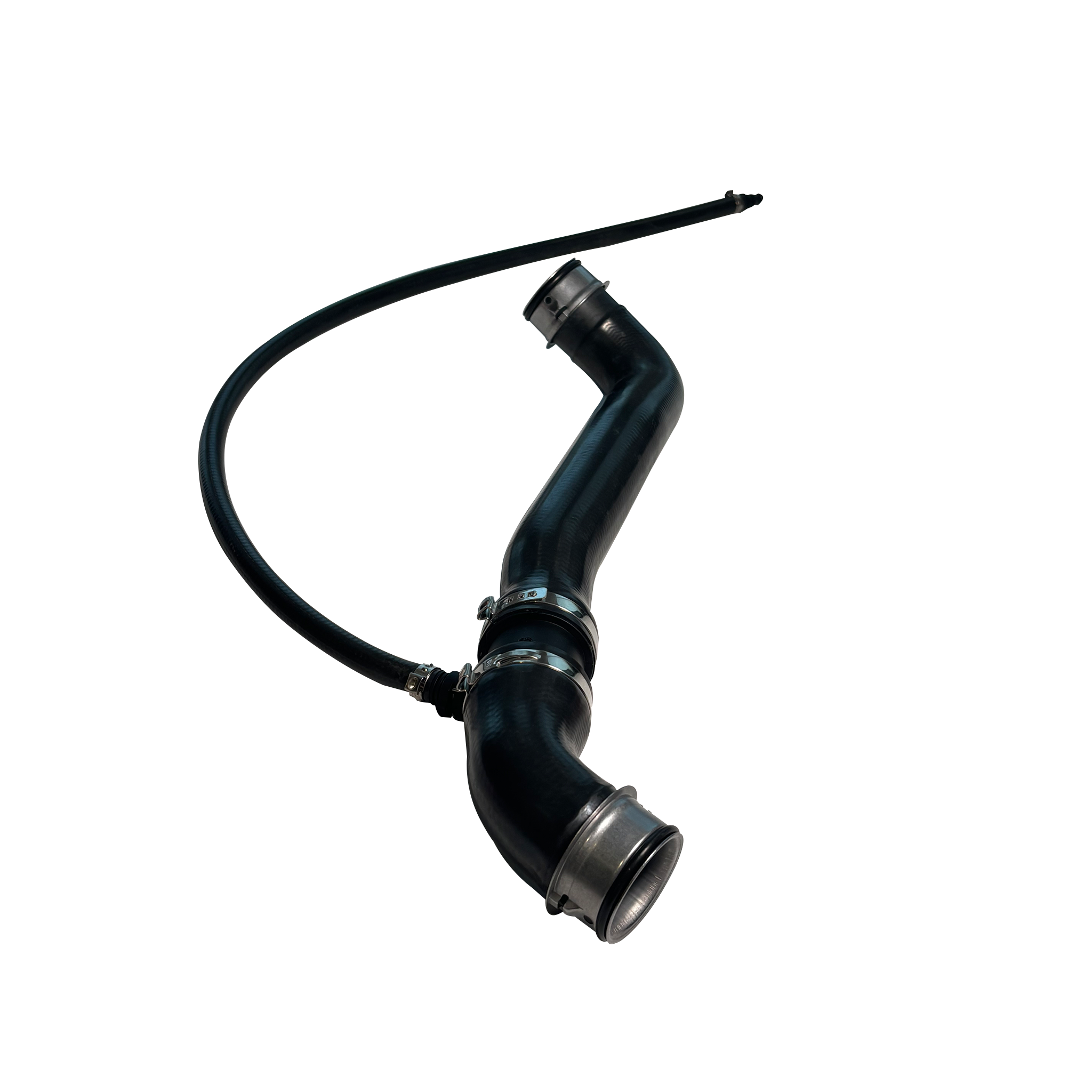 Upper Left Radiator Hose Pipe for MERCEDES-BENZ C-CLASS W204 (2007-2014) in Black color Reinforced Rubber with quick coupling