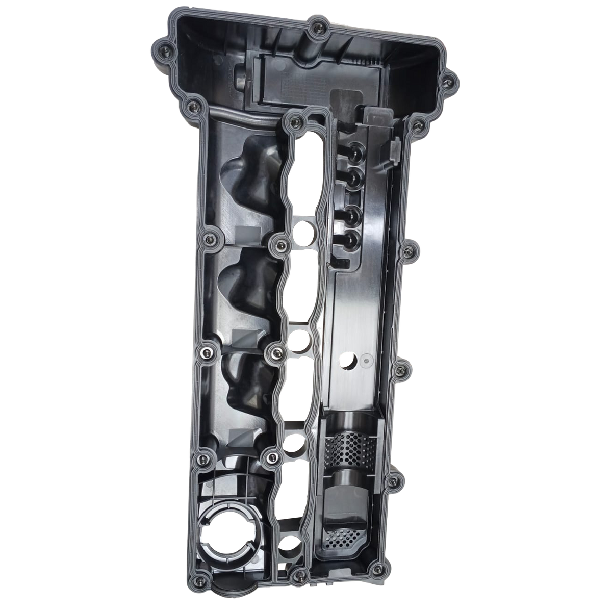 Valve Tappet Cover for MERCEDES-BENZ E-CLASS W212 (2009-2016) in Black color with breather valve, Polymer or Aluminum material
