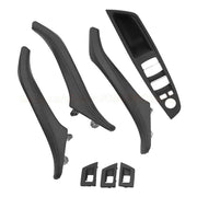 Buy BMW 5 Series Sedan (2010-2016) Black Leather Inner Door Pull Handle and Window Switch Panel Set (F10)