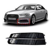 Front Left Fog Lamp Cover Perfect Fit for Audi A6 C7 Estate (2016-2018) without hole (with touch of chrome)