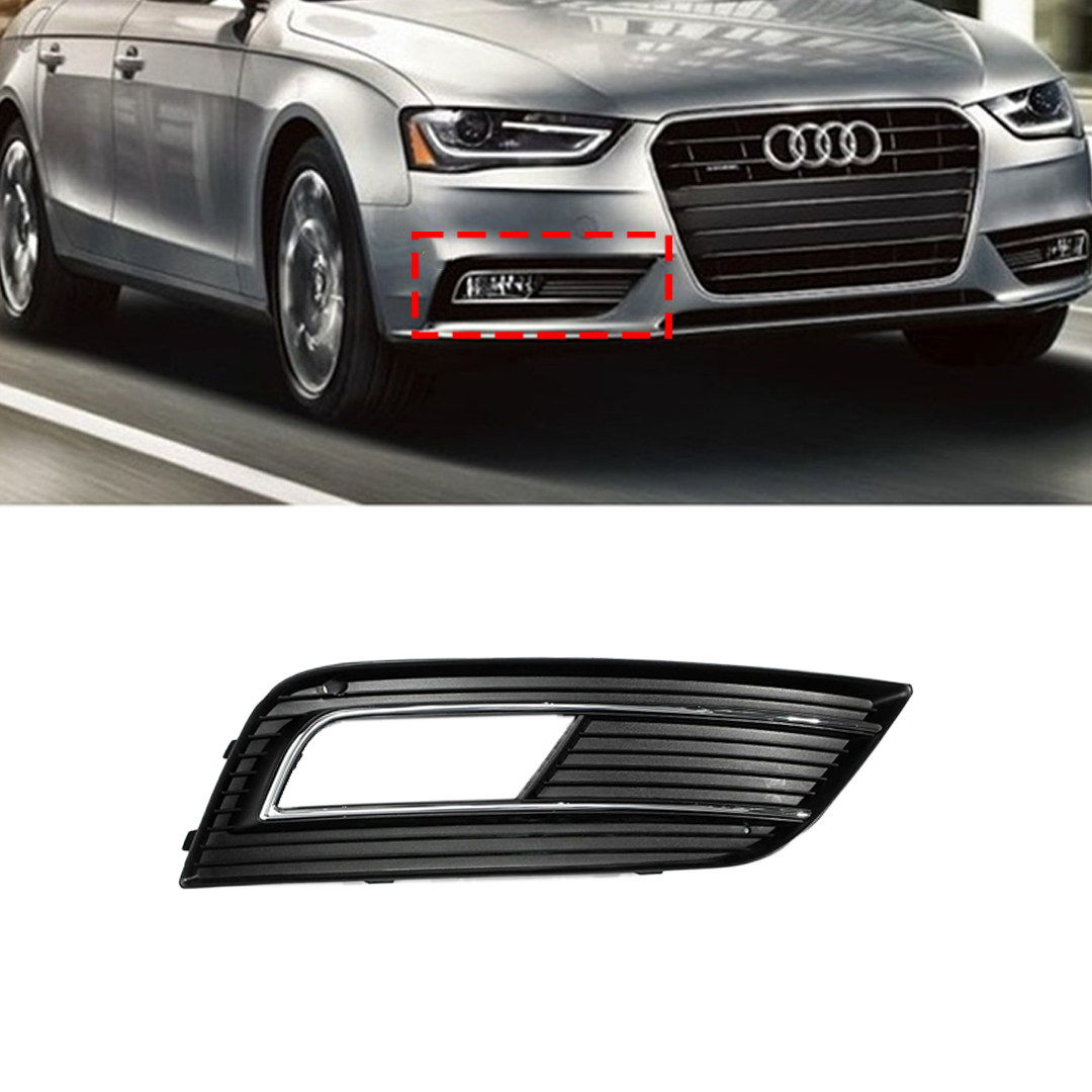 Buy Front Right Fog Lamp Cover Perfect Fit for Audi A4 B8 Sedan (2011-2015) with a hole (with touch of chrome)
