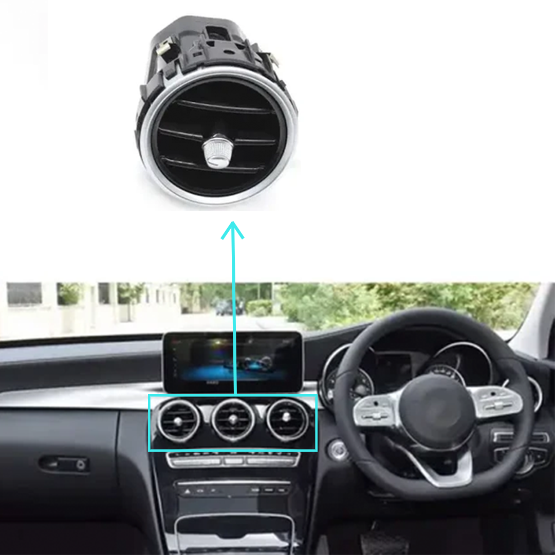 Buy Mercedes Benz C-Class W205 Sedan (2015-2021) Black Front Central AC Vent Assembly (1pcs) (Standard Model)