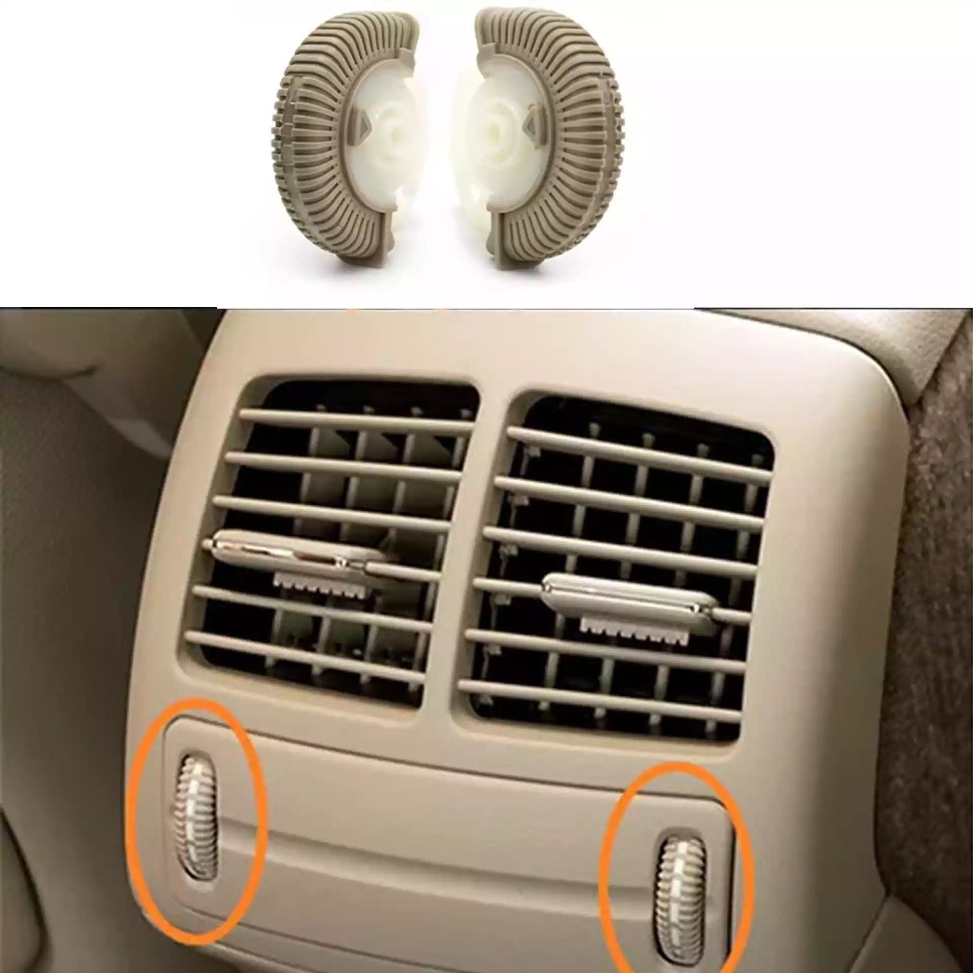 Buy Mercedes Benz E-Class Sedan (2003-2008) Stone Yellow Rear Ac Vent Roller Wheels (W211) 2Pcs Set